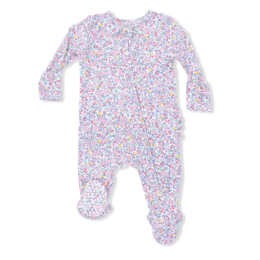 Elizabeth's Garden 2 Way Ruffle Back Zipper Footie