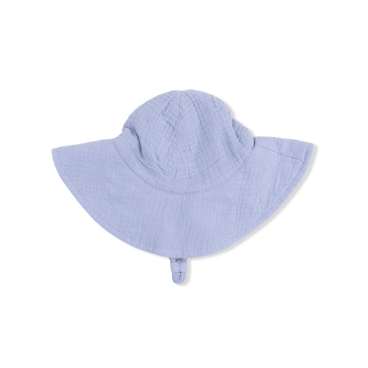 Blue Blizzard Muslin Wide Brim Sun Hat