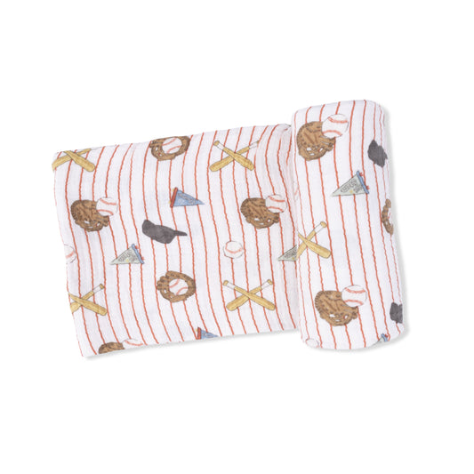 Swaddle Blanket, Vintage Baseball Stripe