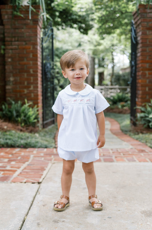 Noah Ribbon Set, Classic Blue Windowpane