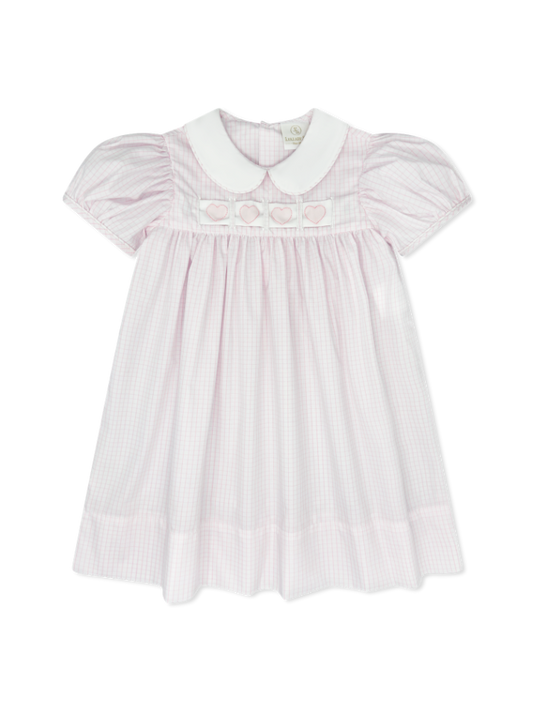 Ruth Ribbon Dress, Classic Pink Windowpane