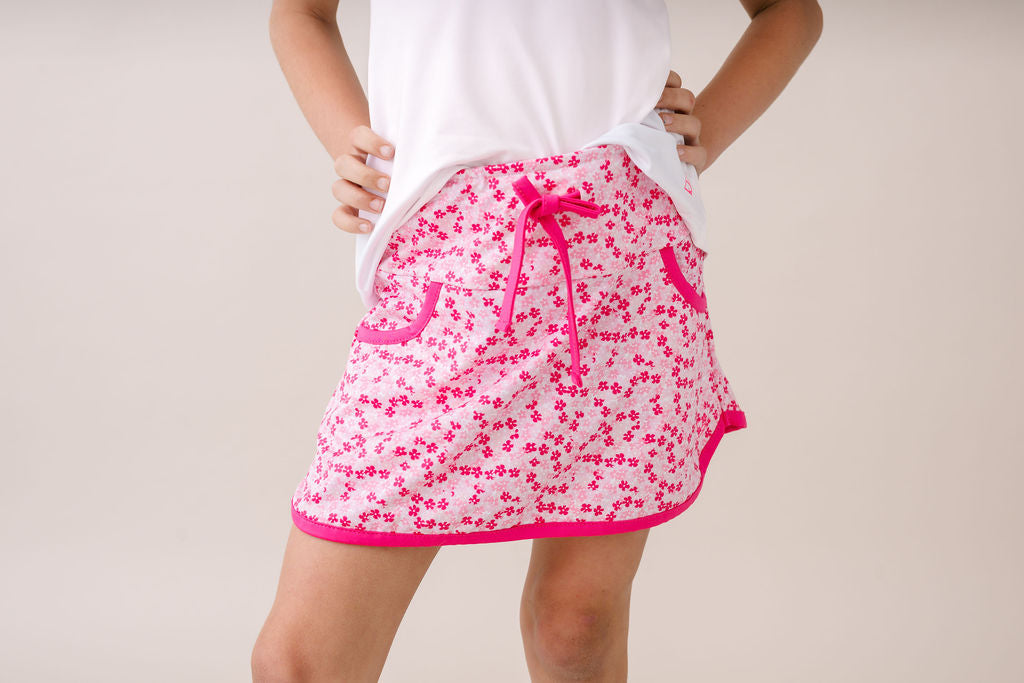 Tiffany Skort, Pink Petals Totally Turquoise