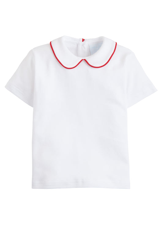 Piped Peter Pan Short Sleeve, Red