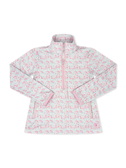 Heather Half Zip in Petal Play