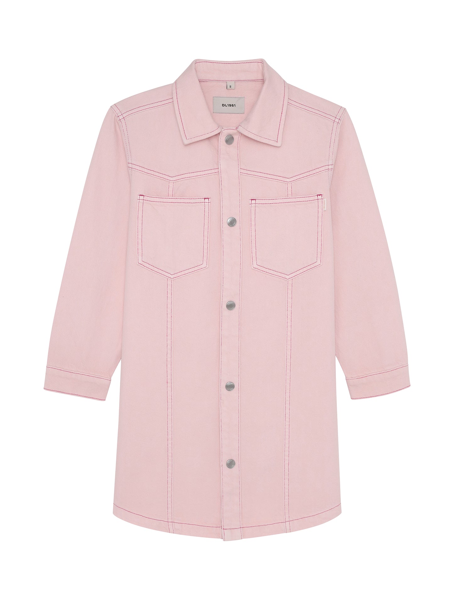 Simona Denim Dress, Primrose Pink