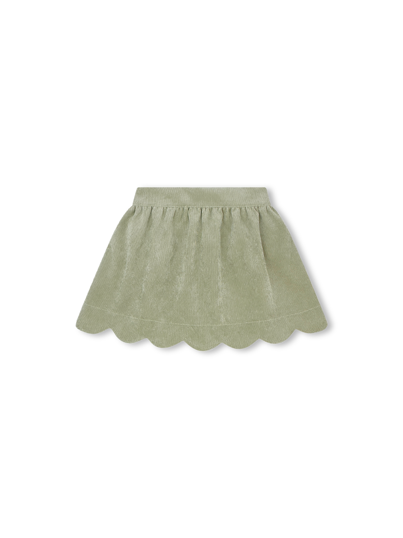 Susie Scallop Skirt, Sweetgrass Corduroy