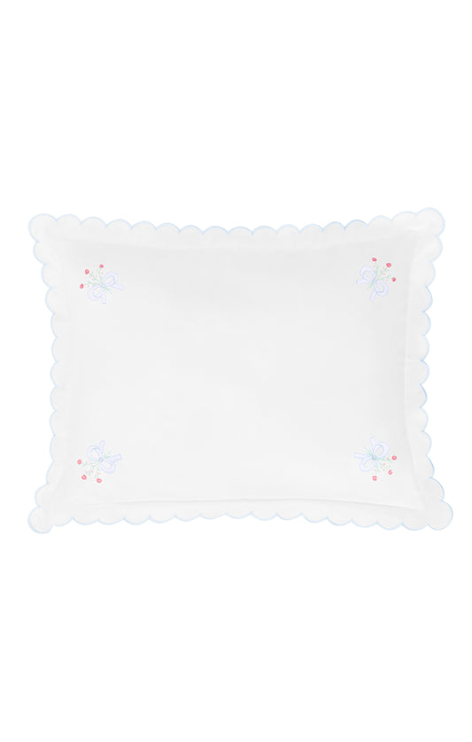 Scallop Baby Pillowcase, Blue Bell
