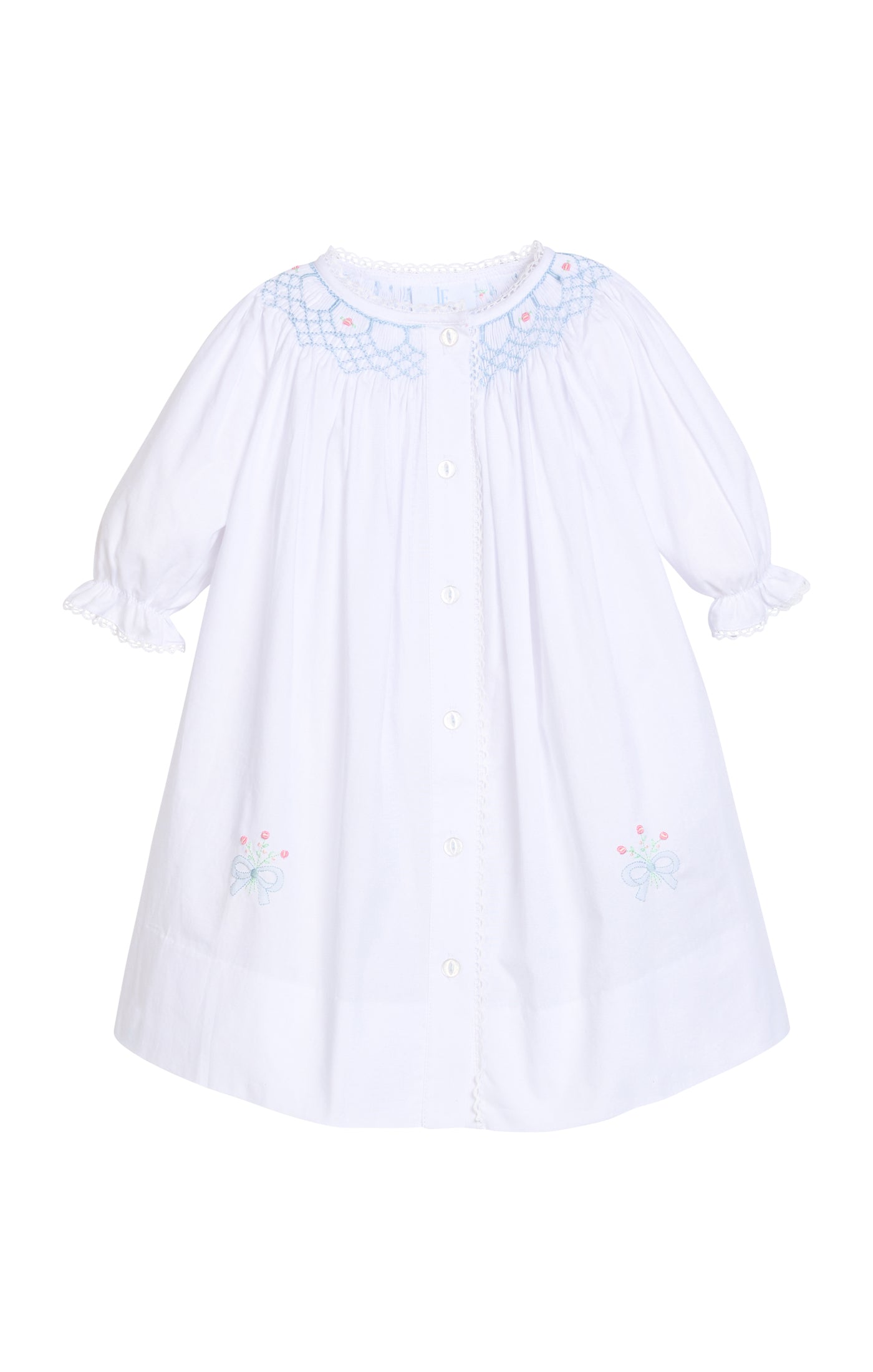 Smocked Heirloom Gown, Blue Bell