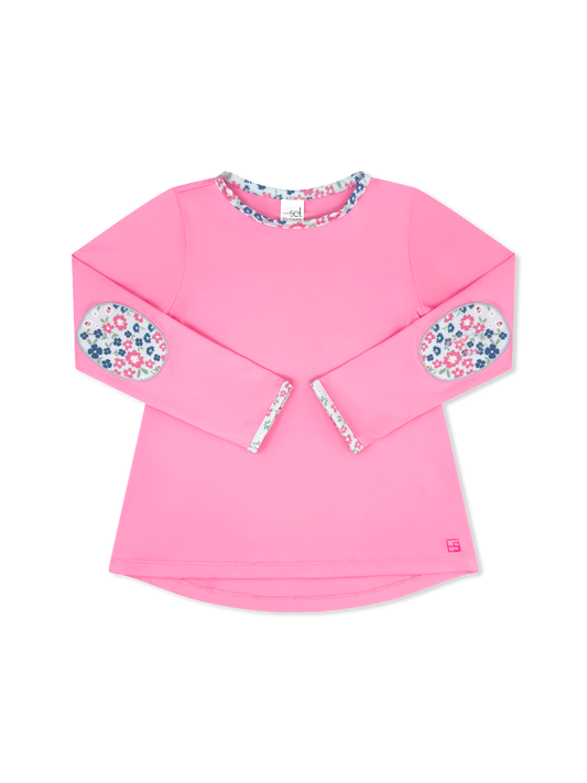 Kylie Long Sleeve Tee, Flamingo Pink