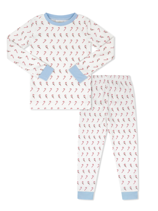Sweet Pea PJ Set, Candy Cane Lane Blue