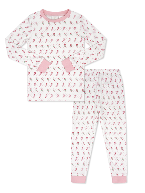 Sweet Pea PJ Set, Candy Cane Lane Pink