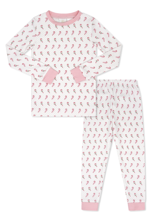 Sweet Pea PJ Set, Candy Cane Lane Pink