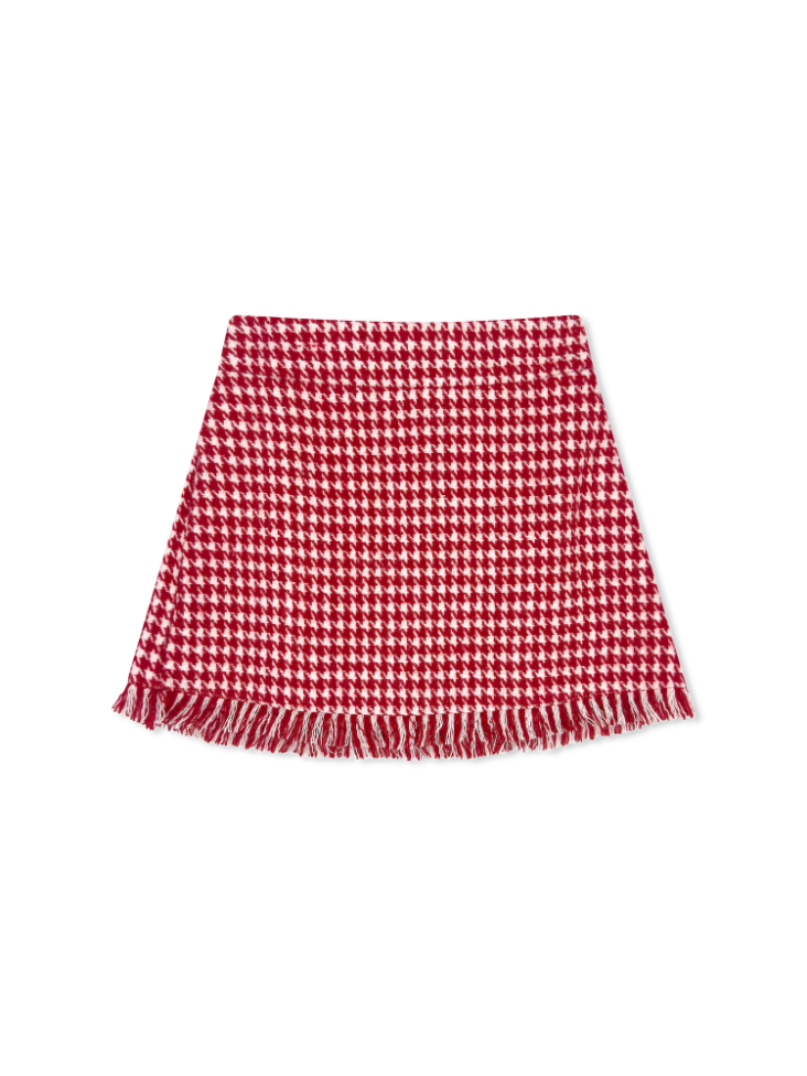 Kensington Fringe Skirt, Hartford Houndstooth
