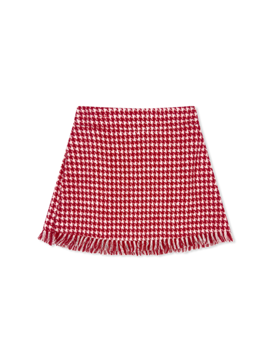 Kensington Fringe Skirt, Hartford Houndstooth
