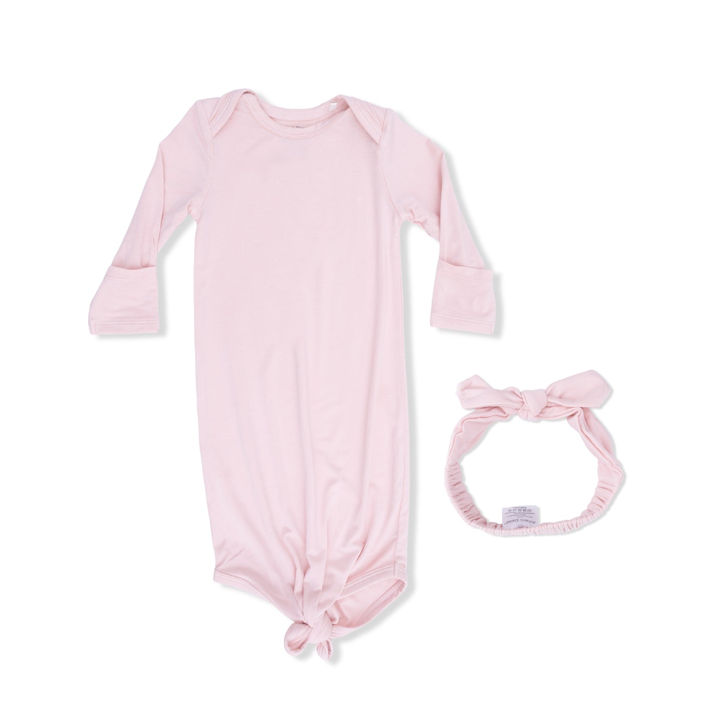 Knotted Gown And Headband, Solid Lotus Pink