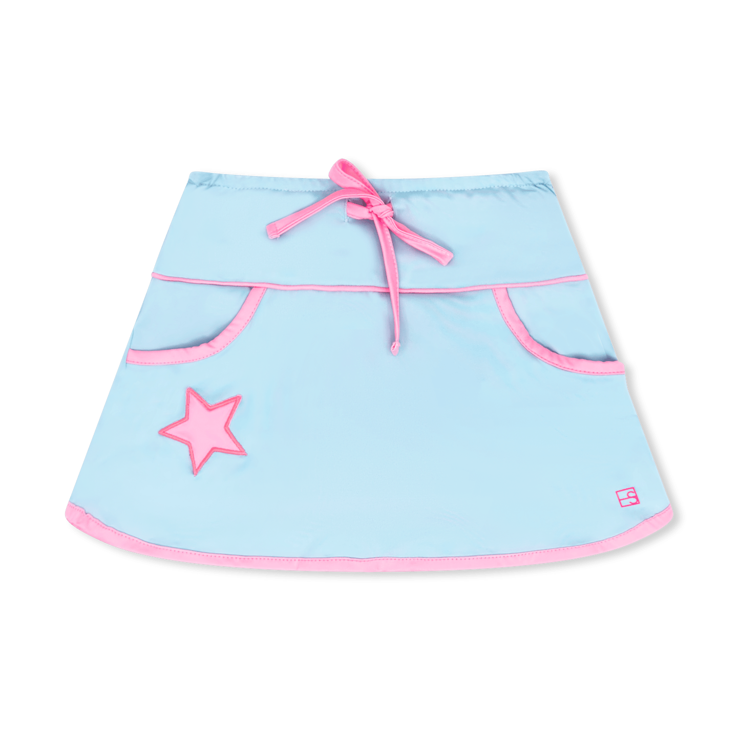 Tiffany Skort, Cotton Candy Blue, Flamingo Pink Star