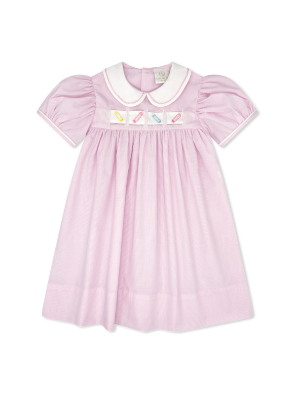 Ruth Ribbon Dress - Baby Pink Minigingham, Snowman, Bows, Crayon, Holly