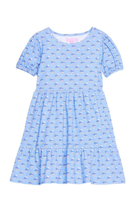 Smita Dress, Cornflower Block Print