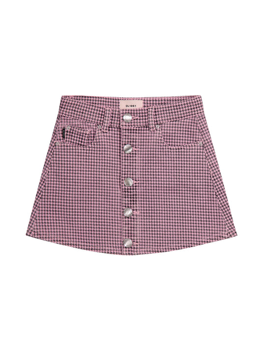 Jenny Skirt, Pink Houndstooth