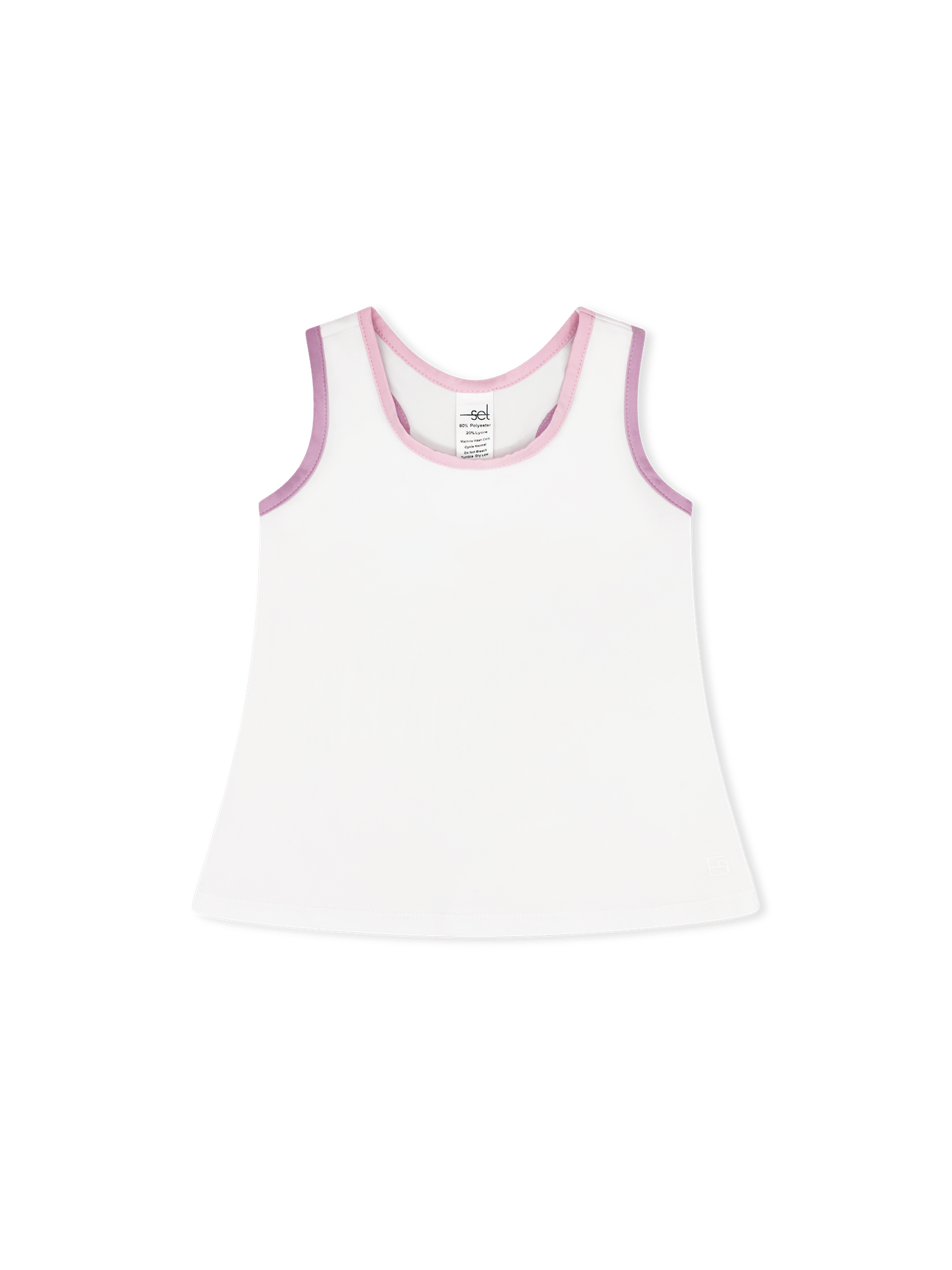 Riley Tank, Pure Coconut with Pink & Purple