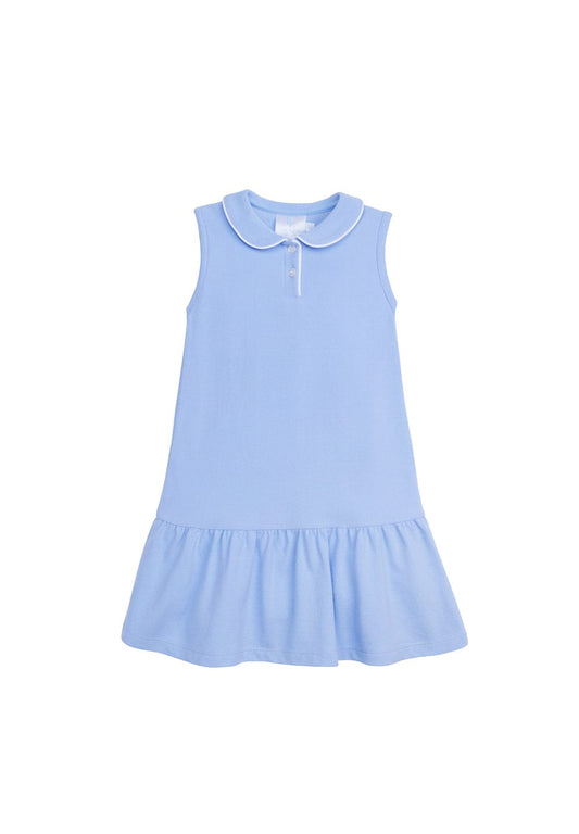 Sleeveless Polo Dress - Light Blue