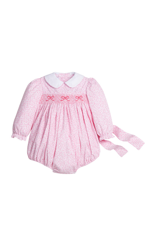 Smocked Natalie Bubble, Pink Vinings