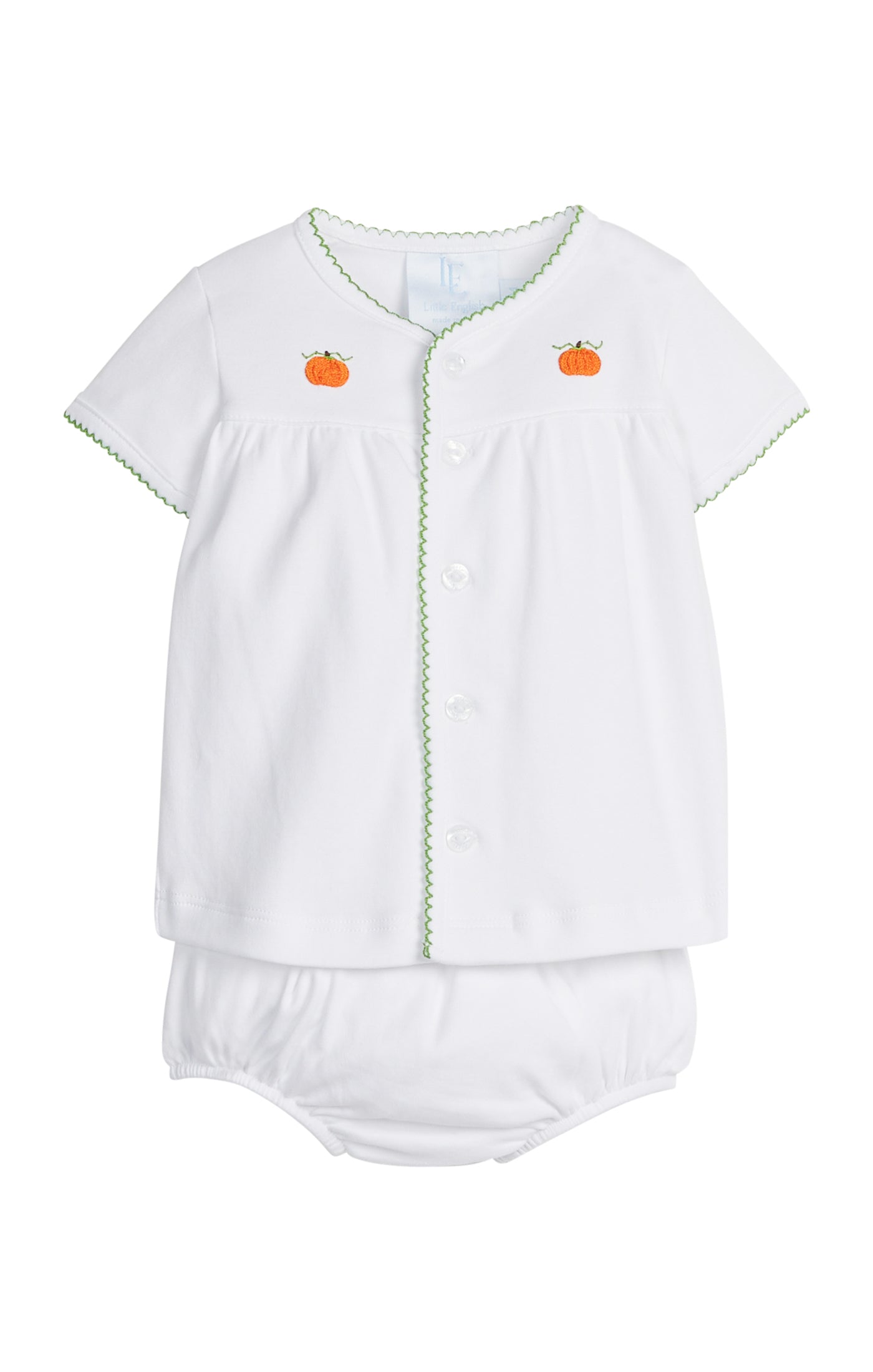 Pinpoint Layette Knit Set, Pumpkin