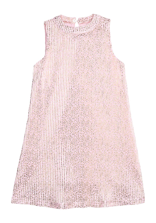 Swing Dress, Pink Crinkle Stars