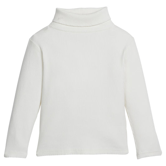 Solid Ribbed Turtleneck, Ivory