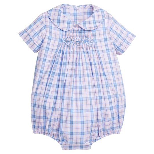 Albany Plaid Smocked Bubble