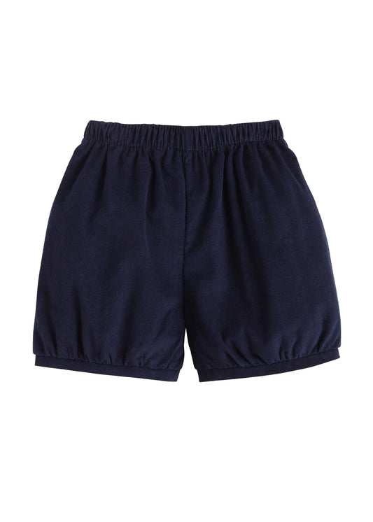 Navy Corduroy Banded Shorts