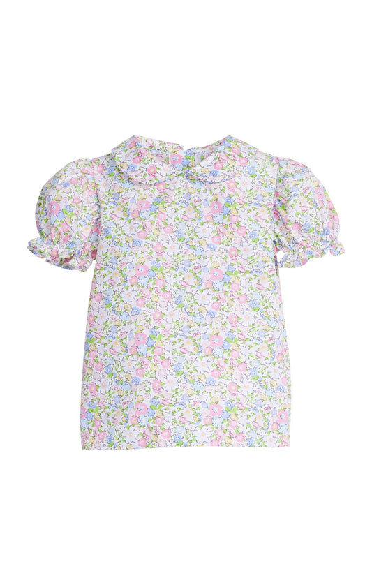 Short Sleeve Peter Pan Blouse - Cheekwood Floral