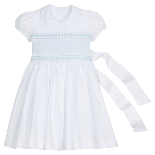 Blue Smocked Emery Dress