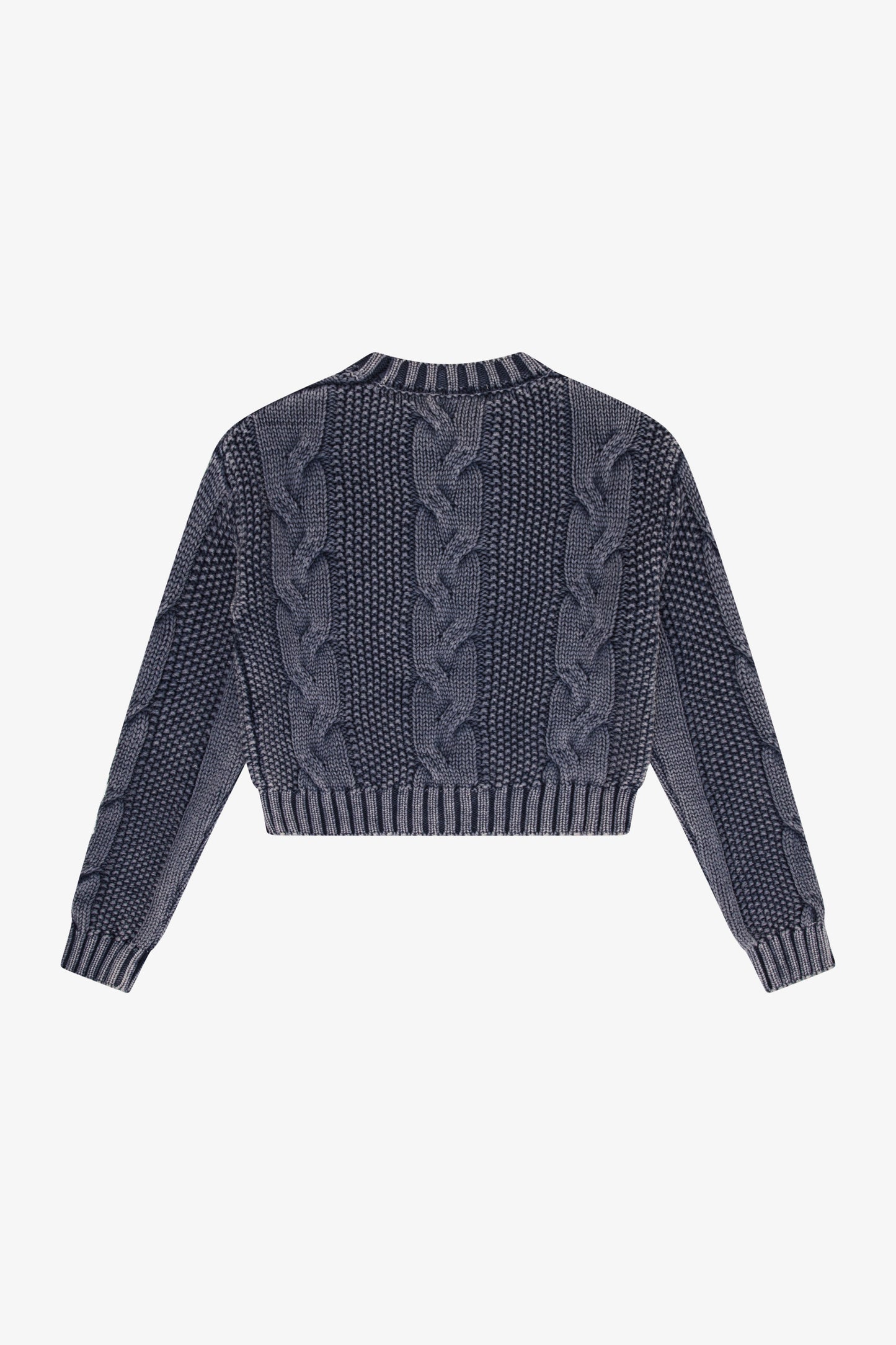 Cable Knit Sweater - Washed Denim