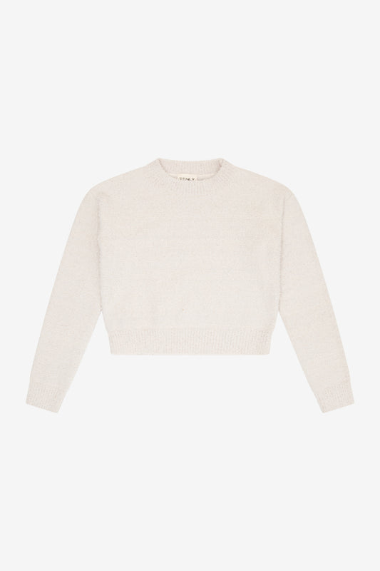 Sherpa Crew Neck Sweater - Ecru