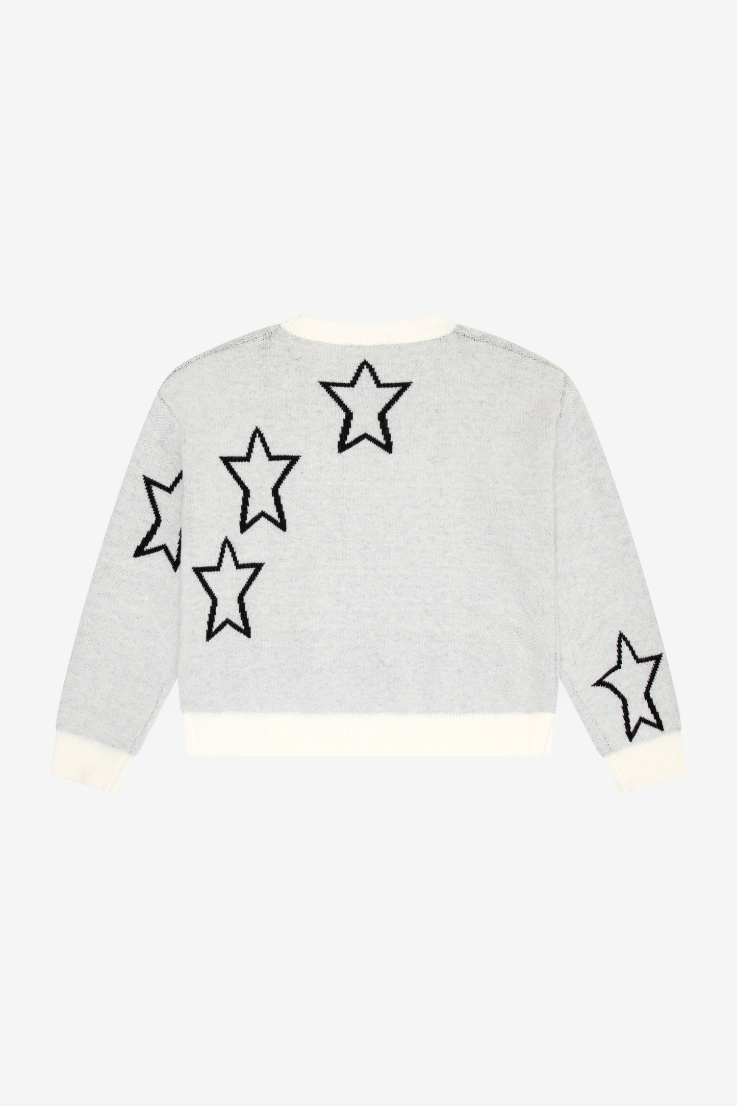 Boxy 'Stars' Sweater - Ivory w/ Black