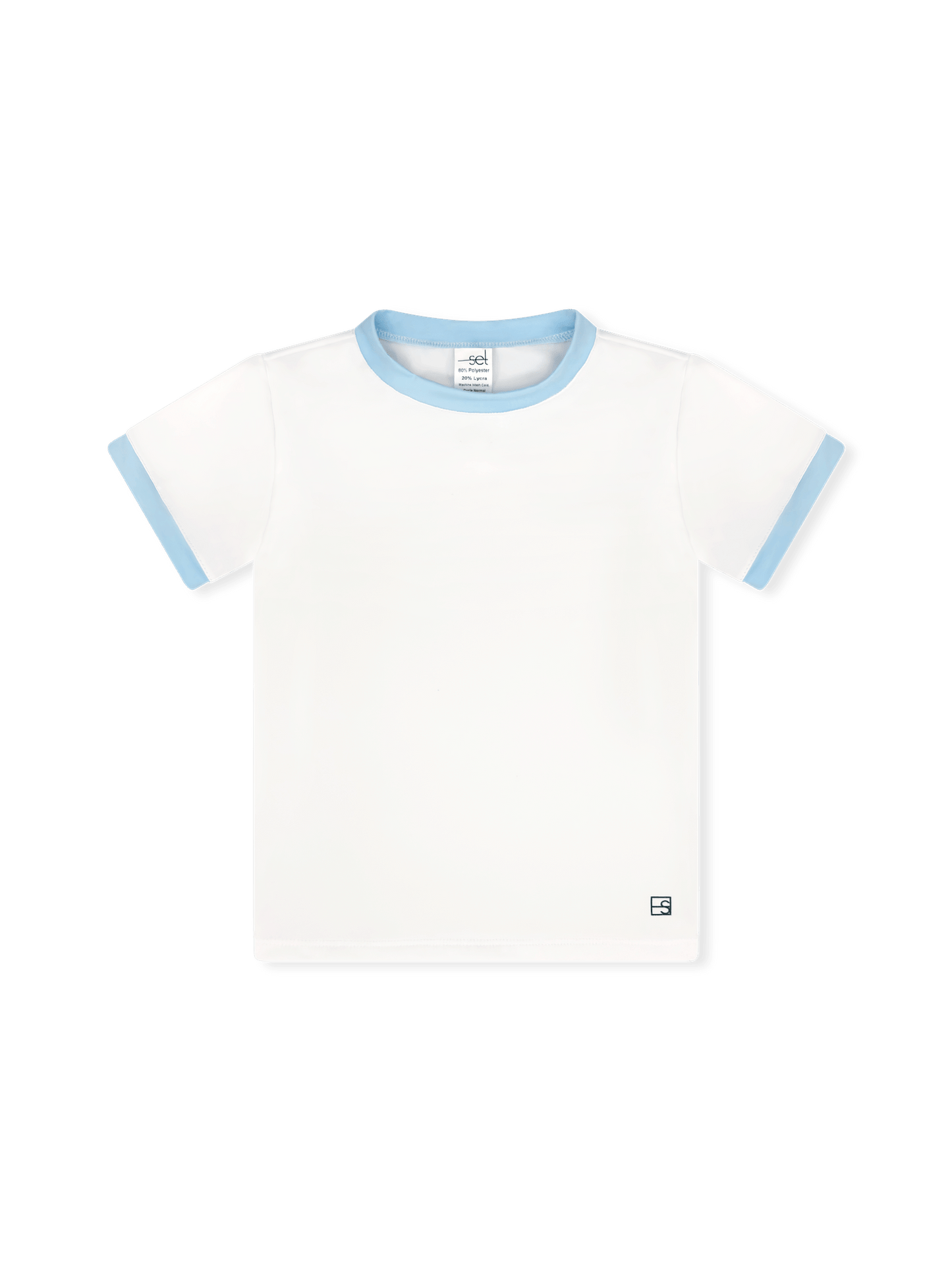 Bradley Basic Tee, Pure Coconut & Cotton Candy Blue