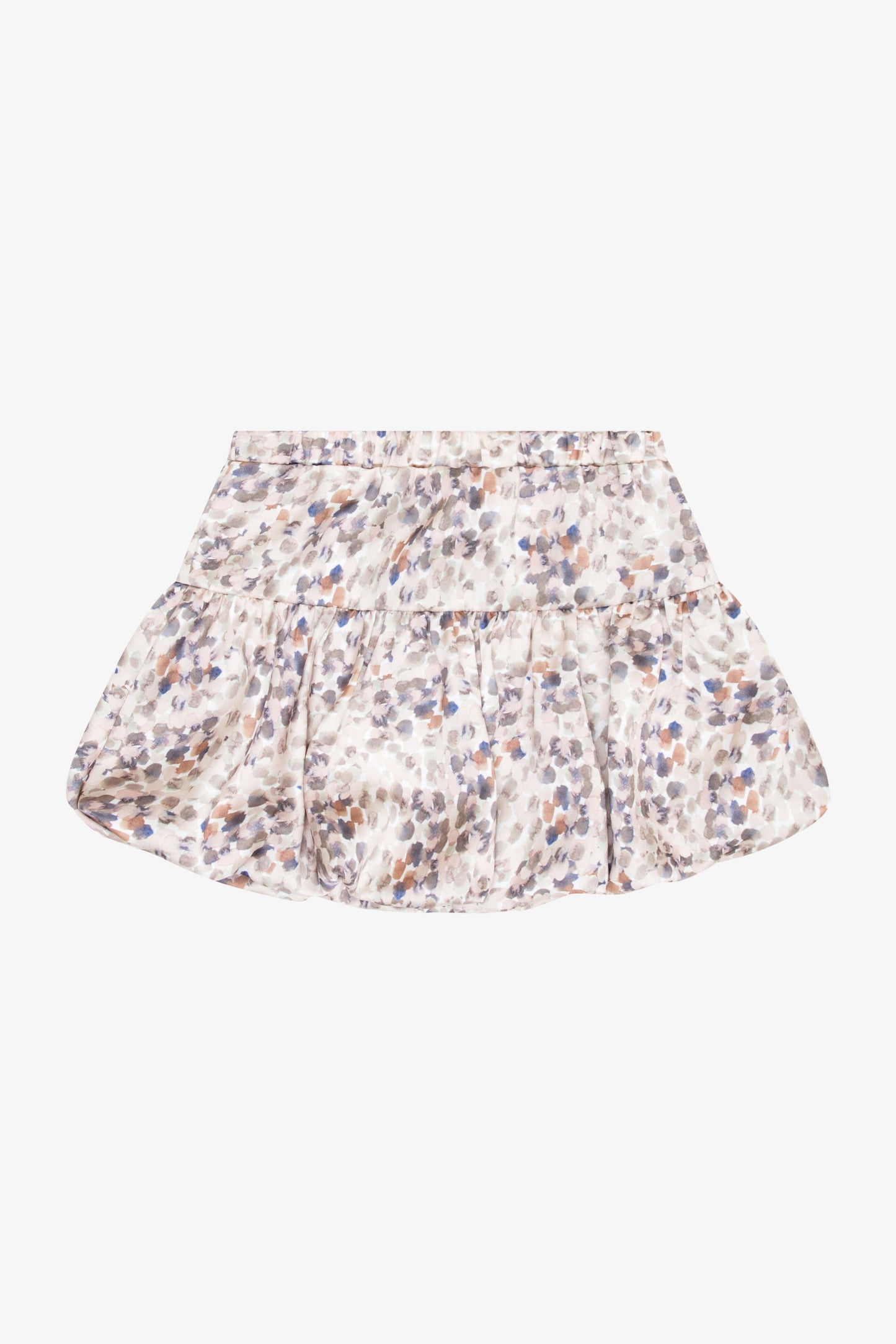Printed Satin Tiered Bubble Skirt - Desert Sand