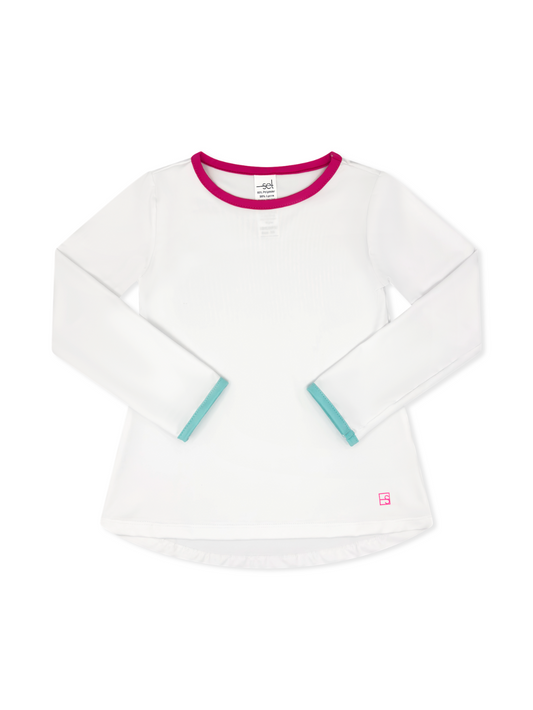 Bridget Basic T - Pure Coconut, Power Pink, Turquoise