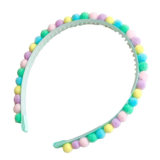 Pastel Multicolored Pom Pom Headband