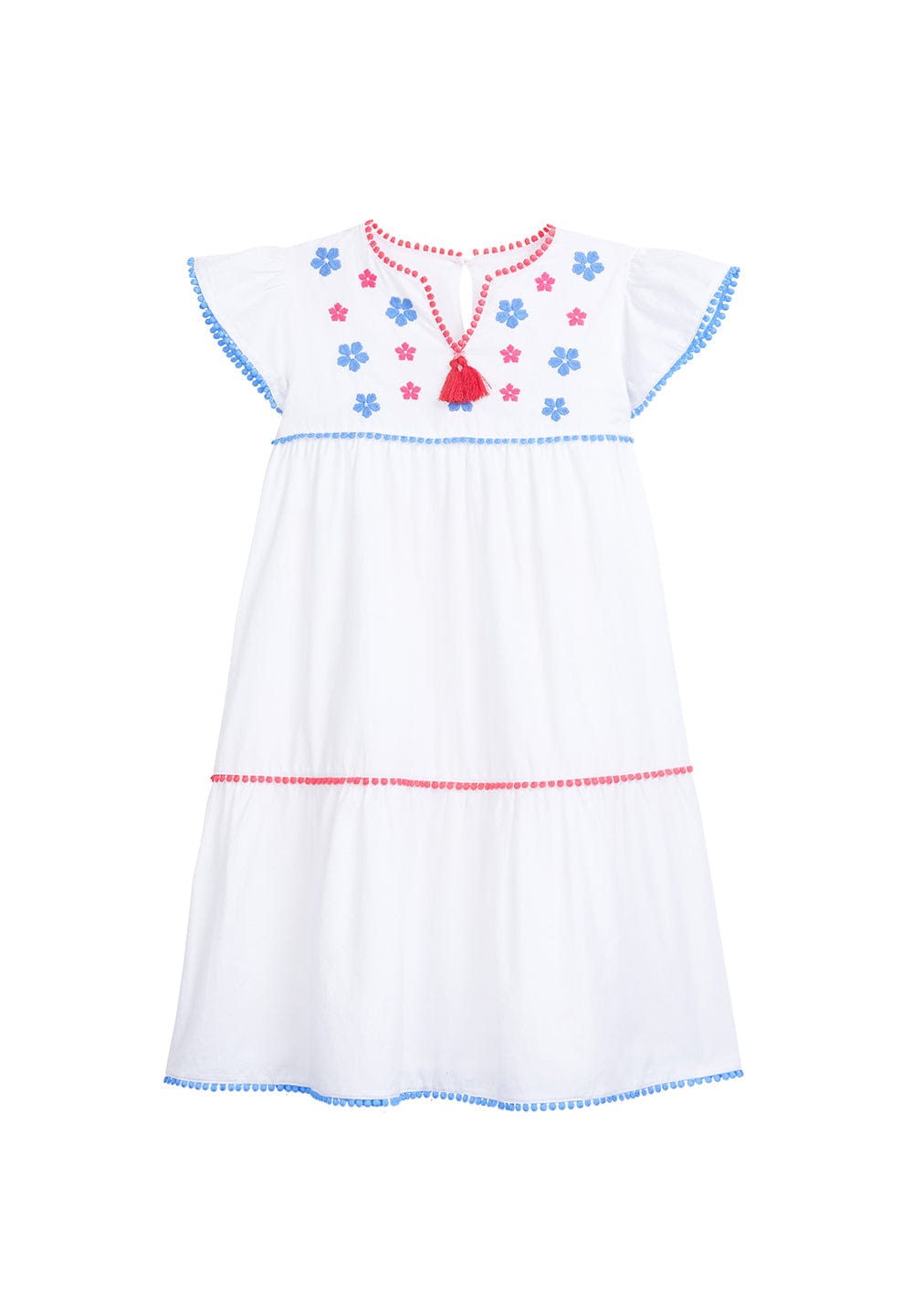 Positano Dress - White with Embroidery