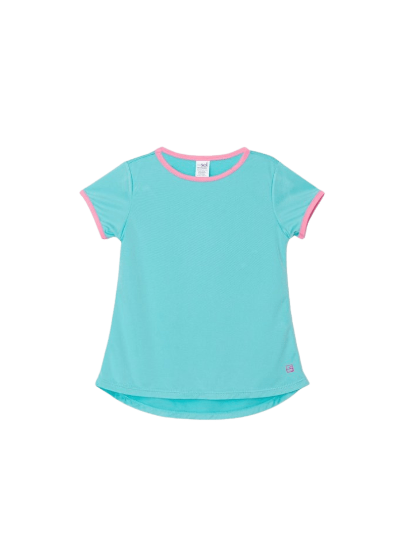 Bridget Basic Tee, Turquoise & Pink