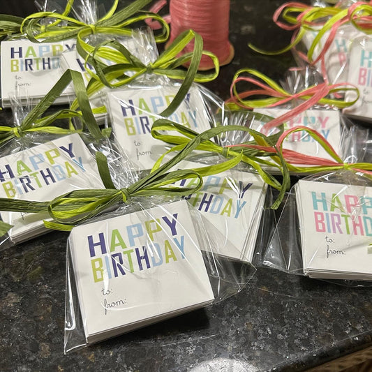 Birthday Gift Tags - Green and Blue
