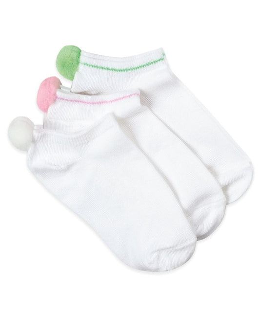 Smooth Toe Pom Pom Low Cut Socks (1 Pair)