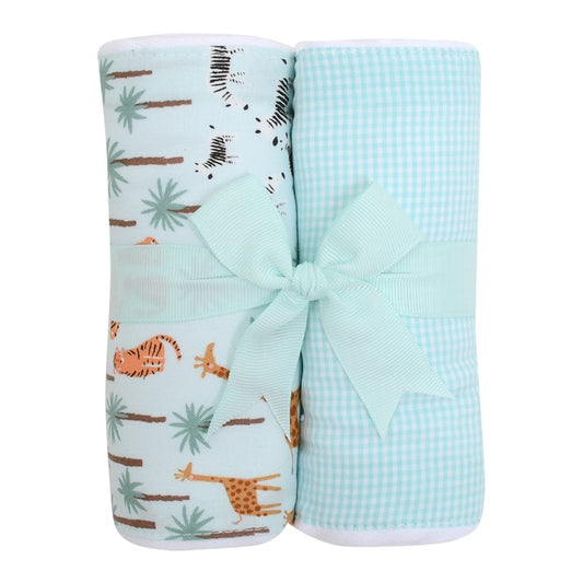 Set of 2 Burp Cloths, Safari
