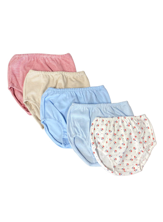 Cotton Knit Diaper Cover, Light Blue Mini Stripe