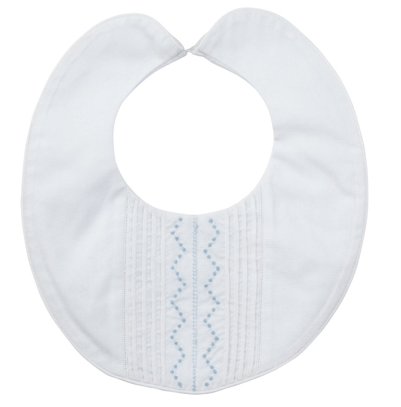 Feltman Brothers Pin-Tucked Embroidered Bib (More Colors)