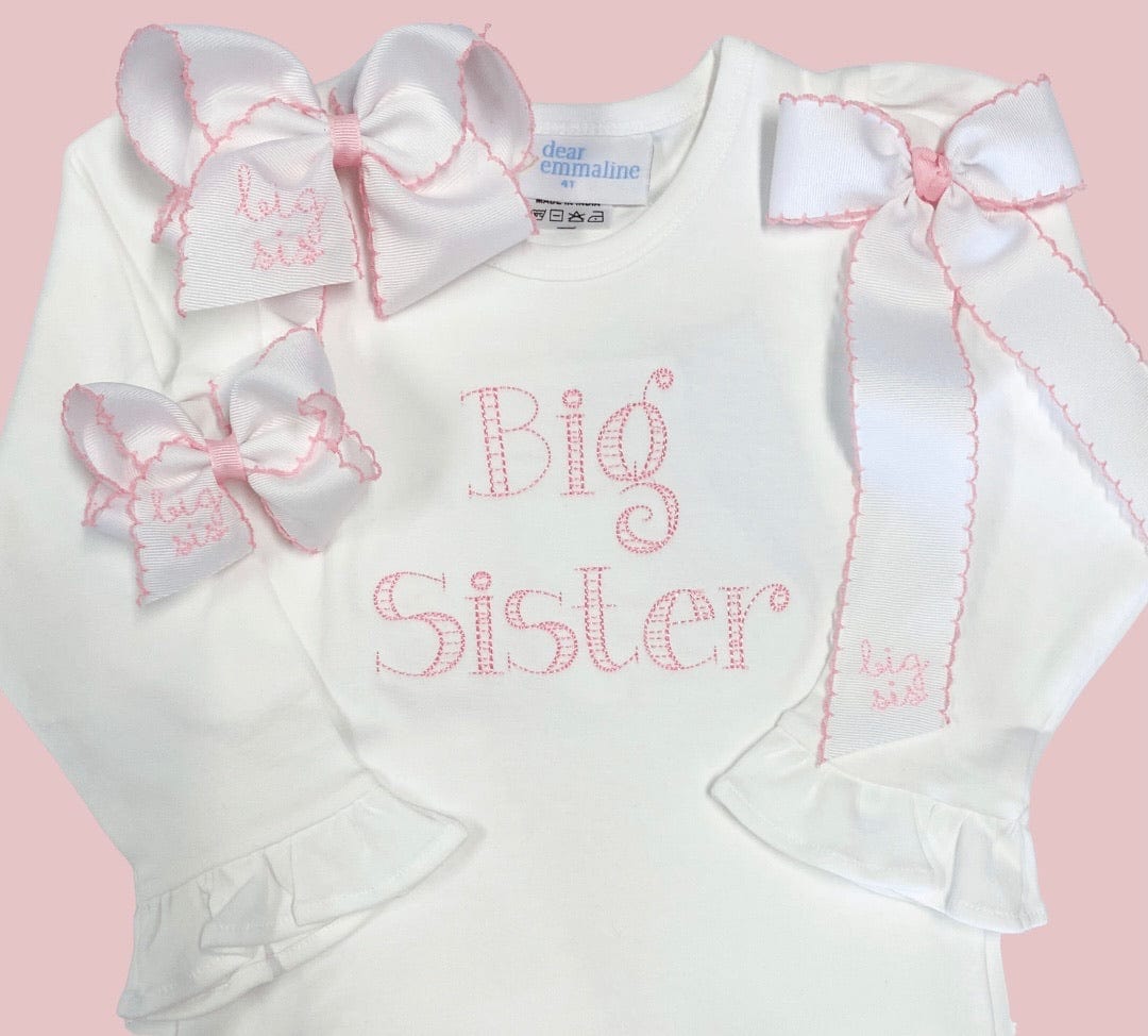 Big Sis Embroidered Hairbow by WeeOnes