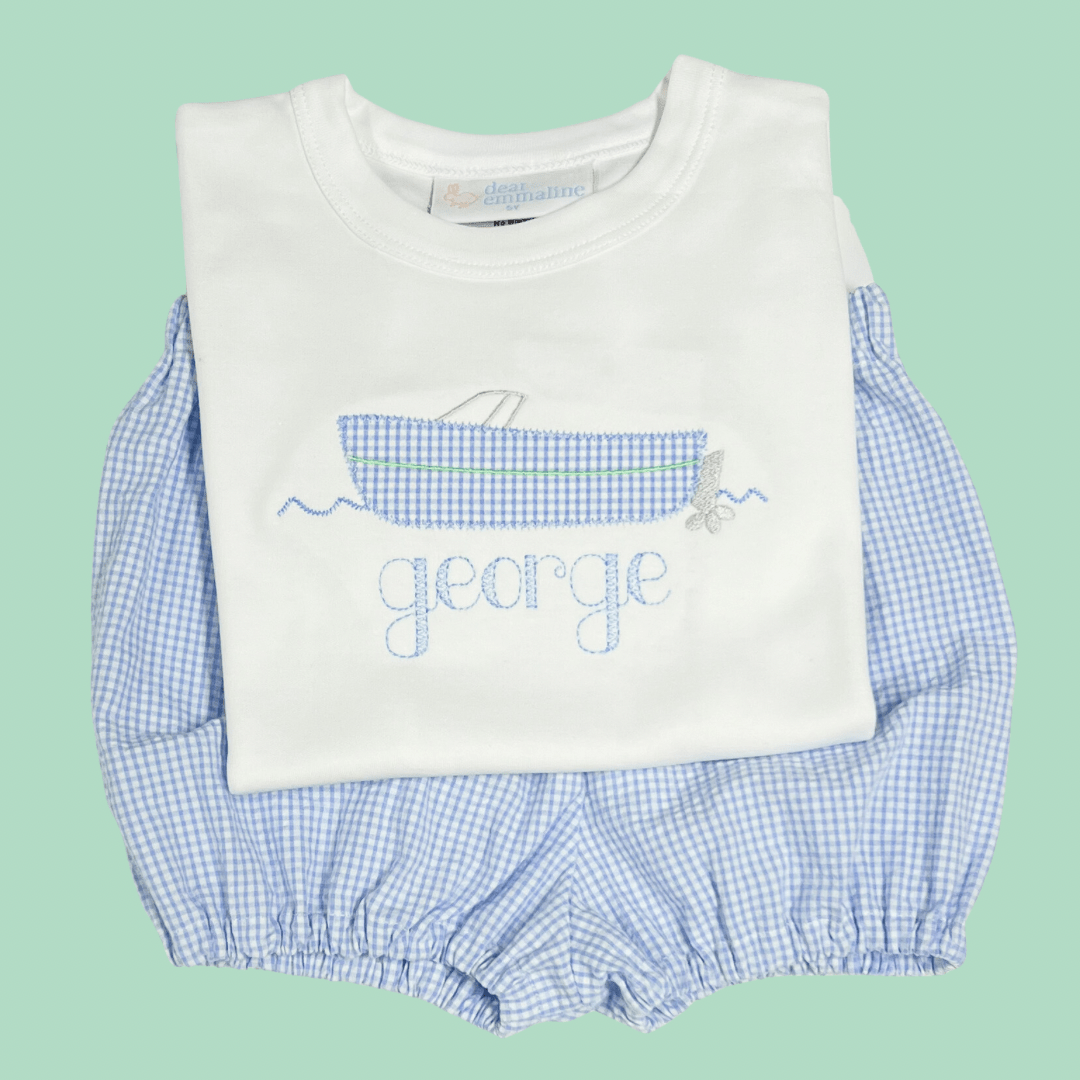 Boys Speedboat Applique Shirt