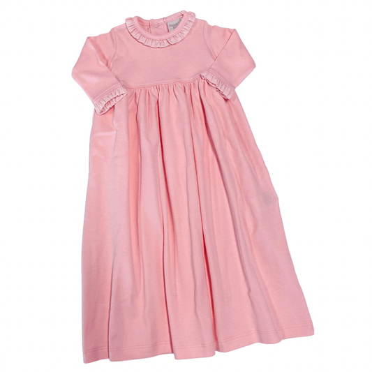 Pink Day Gown with Light Pink Mini Stripe Accents by Squiggles